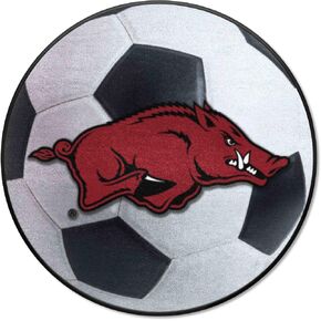 سجادة FANMATS 2128 Arkansas Razorbacks على شكل كرة السلة - 27 بوصة. القطر، تصميم كرة السلة، سجادة مميزة لمشجعي الرياضة
