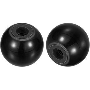 uxcell 2Pcs Threaded Ball Knobs, M6 Female Thread Phenolic Thermoset Ball Knob 25mm Dia Round Operation Ball Handles for Machine Lever Handle, Black