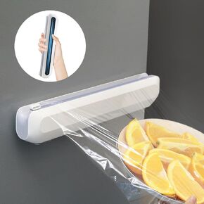 Wrap Organizer with Cutter, Magnetic Preservation Film Dispenser, Foil and Plastic Wrap Organizer for Plastic Preservation Film, for 6-12 inch Foil and Waxed Paper