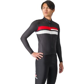 Castelli Men’s Lineare Jersey, Long Sleeve Full Zip Up Fleece Lined Jersey for Road & Gravel Cycling, Biking