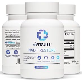 REVITALIZE NAD+ Supplement Support Cellular Health - High Absorption Supplement Promotes DNA and Cellular Maintenance, Boost NAD+ for Boost Energy, Aging Defense | 30 Capsules
