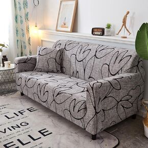 Slipcover Elastic All Inclusive Print Sofa Cover Anti Combination Couch Anti Couch Cover Loveseat Slipcovers (Double seat 145-185cm)