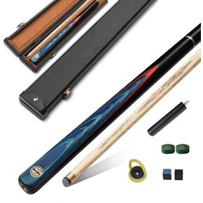 English Snooker Cue with 10mm Cue Tips Handmade Billiard Cue 145cm 19oz, (Blue)
