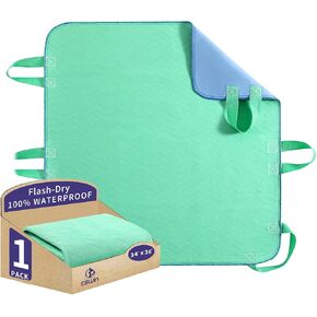 Positioning Bed Pad with Handles – Quick-Drying, 8-Handle Incontinence Bed Pads – Washable, Waterproof, Reusable Pads for Elderly, Bedridden, Transferring, & Mattress Protection