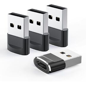USB to USB C Adapter 4Pack,USBC Female to A Male OTG Charger Type C Converter for iPad Air Apple Watch Ultra iWatch 7 8 9,iPhone 13 14 15 Plus Pro Max,AirPods 3,Car,Samsung Galaxy S24 24 23