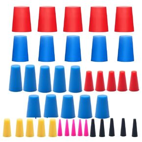 40PCS Silicone Rubber Stoppers, 8 Sizes High Temp Silicone Rubber Protective Tapered Plug Assortment Kit,Masking System Kit Perfect for Powder Coating, Painting, Anodizing, Plating & Media Blasting