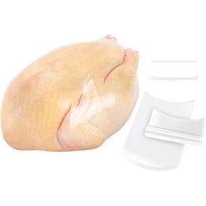 Poultry Shrink Bags, Pack of 25, Turkey Shrink Wrap Bags, 13"x 18" Clear Poultry Heat Shrink Wrap Freezer BPA Free Food Safe Storage Bags for Chicken, Rabbit and More, 25 Zip Ties and Silicone Straw