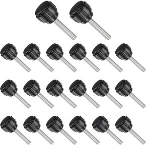 Knurled Thumb Screws, M4 Thread 20mm Thread Length, Plastic Knobs Clamping Screws - (Applications: for Sawing Machines), 20-Pieces