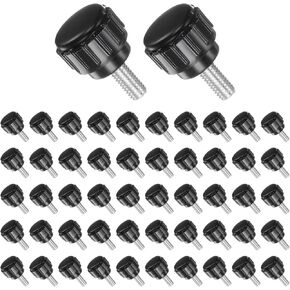 Knurled Thumb Screws, M4 Thread 10mm Thread Length, Plastic Knobs Clamping Screws - (Applications: for Sawing Machines), 50-Pieces