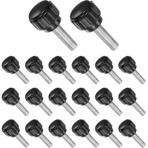Knurled Thumb Screws, M5 Thread 15mm Thread Length, Plastic Knobs Clamping Screws - (Applications: for Sawing Machines), 20-Pieces