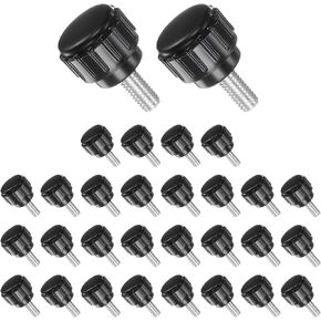 Knurled Thumb Screws, M4 Thread 10mm Thread Length, Plastic Knobs Clamping Screws - (Applications: for Sawing Machines), 30-Pieces