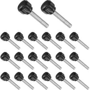 Knurled Thumb Screws, M5 Thread 25mm Thread Length, Plastic Knobs Clamping Screws - (Applications: for Sawing Machines), 20-Pieces