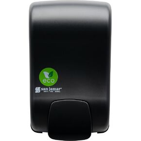 San Jamar Ecologic Rely Recycled Plastic Wall Mounted Manual Foam Soap Dispenser with Zero Waste for Home and Business, 900 Ml, Black