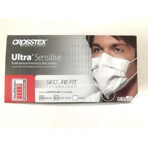 Crosstex GCFCXSF Ultra Sensitive FogFree Ear Loop Mask, White (Pack of 400)