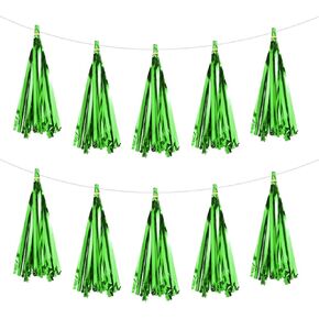 MECCANIXITY 15Pcs Silver Tassel Garland Banner with Rope Tissue Paper Tassels Party DIY Kits for Anniversary Wedding Birthday Party
