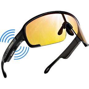 MOONCOOL Bluetooth Cycling Sunglasses, Polarized Smart Glasses for Men Women UV400 Protect Audio Sunglasses Outdoor Glasses