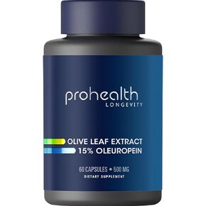 ProHealth Olive Leaf Extract (15% Oleuropein) (500 mg, 60 Veggie Capsules)