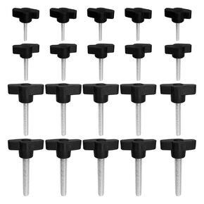 20 Pcs Thumb Screw Z-Shaped Wing Handle Thread Thumbscrew Adjustable Knob Bolt Screws Kit for Remove Hand Tightening Knob Power Supply (M4, M5, M6, M8) Carbon Steel