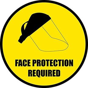 Face Protection Required - Floor Sign Sticker Decal 12"