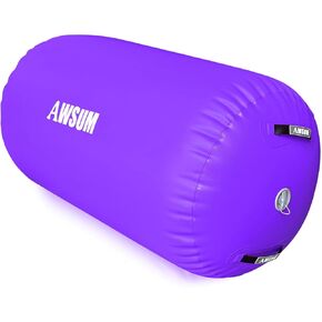 AWSUM 1 PCS Gymnastics Barrel Air Roller Inflatable Tumbling Mat Back Handspring Trainer for Octagon Mat Gym Gymnastics Equipment，No Electric Pump