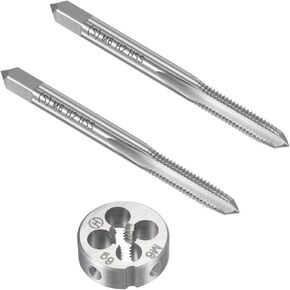 M6 x 1 HSS Metric Tap and Die Set Right Hand Thread,Tapping DIY Tool 3pcs