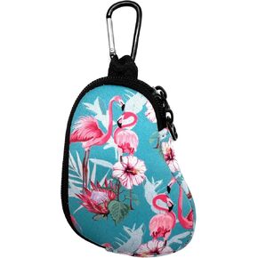Neoprene Asthma Inhaler Holder, Protective Portable Travel Handy Holster, Lightweight Carrying Case with Carabiner Clip, Inhaler Not Included (Flamingo)