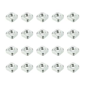 METALLIXITY Square Nuts, (M8x14mmx6mm) 20Pcs, White Zinc Plated Coarse Thread Square Fastener Nut - for Equipment Construction Electrical Appliances Industrial Machinery, Silver