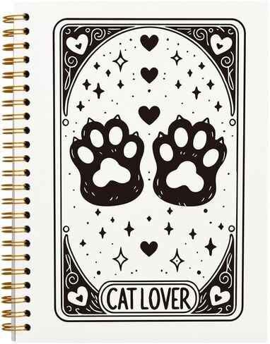 Cat Lover Notebook Journal, Funny Cute Cat Spiral Notebook, Gifts for Cat Lovers Cat Mom Cat Owners, Gothic Cat Themed Hardcover Spiral Notebook 5.5x8.3 in Kuwait