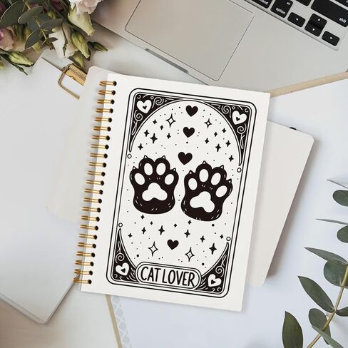 Cat Lover Notebook Journal, Funny Cute Cat Spiral Notebook, Gifts for Cat Lovers Cat Mom Cat Owners, Gothic Cat Themed Hardcover Spiral Notebook 5.5x8.3 in Kuwait