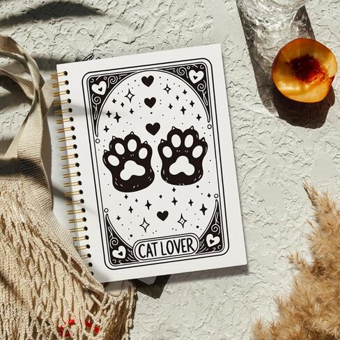 Cat Lover Notebook Journal, Funny Cute Cat Spiral Notebook, Gifts for Cat Lovers Cat Mom Cat Owners, Gothic Cat Themed Hardcover Spiral Notebook 5.5x8.3 in Kuwait
