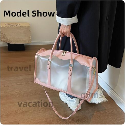 LENGO Semitransparent Travel Bag Men's Women's Sports Bag Gym Waterproof Slant Travel Bag Travel Sports Hospital Weekend Away Duffel Bag in Saudi Arabia