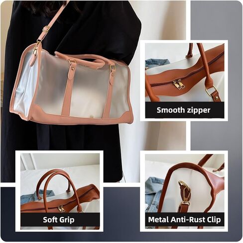 LENGO Semitransparent Travel Bag Men's Women's Sports Bag Gym Waterproof Slant Travel Bag Travel Sports Hospital Weekend Away Duffel Bag in Saudi Arabia