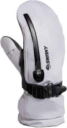 SWANY Men's Arctic Touch-Screen Compatible Insulated Warm Durable Leather Winter Mittens with Quick Release Strap in Saudi Arabia