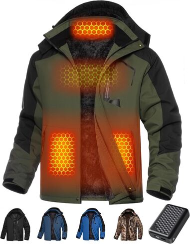 Wulcea Graphene Heated Jacket for Men Fur Lined with Large Capacity Battery Pack in Kuwait