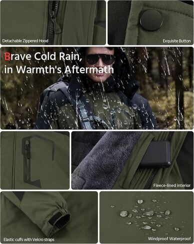 Wulcea Graphene Heated Jacket for Men Fur Lined with Large Capacity Battery Pack in Kuwait