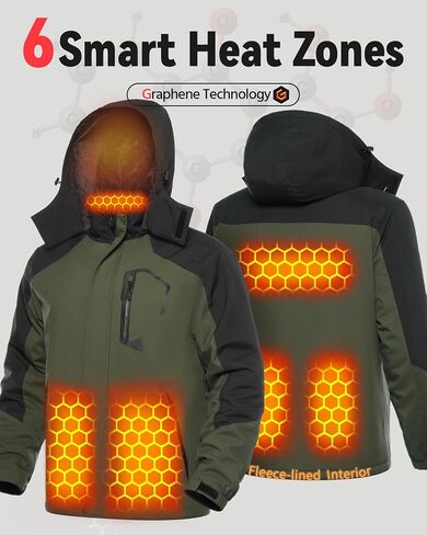 Wulcea Graphene Heated Jacket for Men Fur Lined with Large Capacity Battery Pack in Kuwait