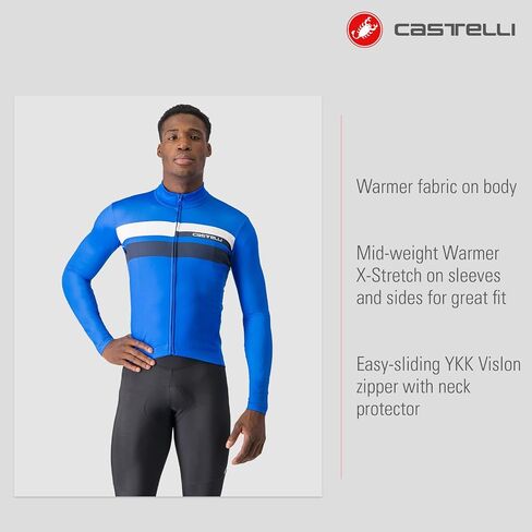 Castelli Men’s Lineare Jersey, Long Sleeve Full Zip Up Fleece Lined Jersey for Road & Gravel Cycling, Biking in Saudi Arabia