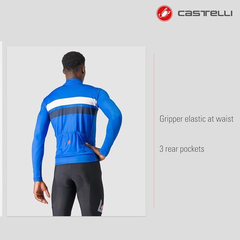 Castelli Men’s Lineare Jersey, Long Sleeve Full Zip Up Fleece Lined Jersey for Road & Gravel Cycling, Biking in Saudi Arabia