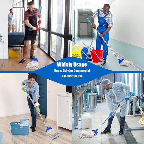 Mop Handle Commercial Heavy Duty - 70 inch Metal Commercial Mop Stick,Side Gate Mop Head Replacement Holder for Floor Cleaning,Clamp Mop Handle Quick Change for Wet Mop (1) in Saudi Arabia