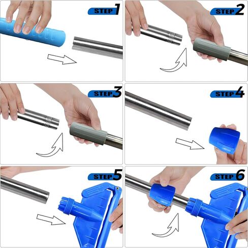 Mop Handle Commercial Heavy Duty - 70 inch Metal Commercial Mop Stick,Side Gate Mop Head Replacement Holder for Floor Cleaning,Clamp Mop Handle Quick Change for Wet Mop (1) in Saudi Arabia