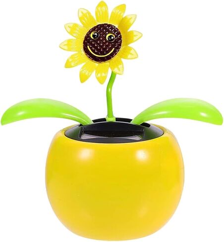 2 Pcs 3D Stereoscopic Eyes Smiley Solar Dancing Flowers Sunflower Solar Dancing Figurines Sunflower Decor Dashboard Decorations Bobbleheads for Car Dashboard Solar Bobblehead Figures in Saudi Arabia