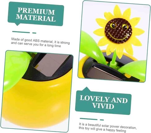 2 Pcs 3D Stereoscopic Eyes Smiley Solar Dancing Flowers Sunflower Solar Dancing Figurines Sunflower Decor Dashboard Decorations Bobbleheads for Car Dashboard Solar Bobblehead Figures in Saudi Arabia