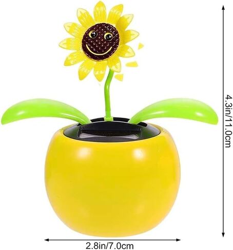 2 Pcs 3D Stereoscopic Eyes Smiley Solar Dancing Flowers Sunflower Solar Dancing Figurines Sunflower Decor Dashboard Decorations Bobbleheads for Car Dashboard Solar Bobblehead Figures in Saudi Arabia
