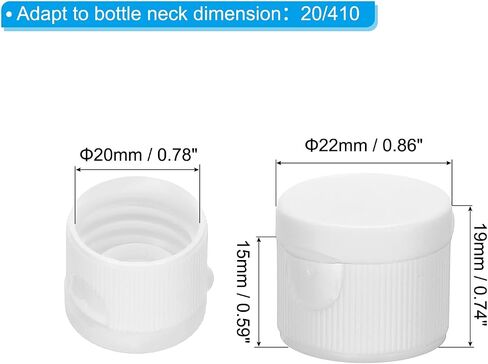 PATIKIL 20/410 Bottle Emptying Cap, 12pcs Plastic Replacement Flip It Top Dispensing Caps for Squeeze Shampoo and Lotion Bottles in Saudi Arabia