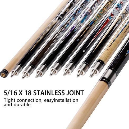 Pool Cue Stick - 58 inch Canadian Maple Billiard Pool Stick, 13mm Hard Tip 2-Piece Pool Cue Stick in Kuwait