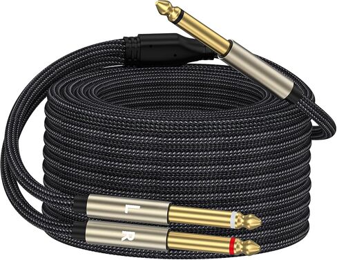 1/4 inch TRS Stereo Y-Splitter Insert Cable, 1/4 Inch Male Jack to Dual 1/4inch(6.35mm) Male TS Mono Breakout Cable Audio Patch Cord -6.6FT in Saudi Arabia