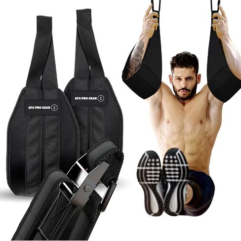 Abs Hanging Straps-Atg Pro Gear Padded & Adjustable Hanging Leg Raise Strap, ab hanging straps, Ab straps For Pull up Bar, Ab Sling Straps, Hanging Arm Straps For Abs, Pull Up Straps, Ab Workouts lift in Saudi Arabia