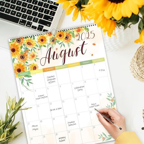 GuassLee Wall Calendar 2024-2025, 2024 Calendar Wall, 18-Months Hanging Calendar Jul. 2024 to Dec. 2025, 14" x 11" Monthly Planner Wall with Thick Paper, Plant Design for Office School Home Teacher in Saudi Arabia
