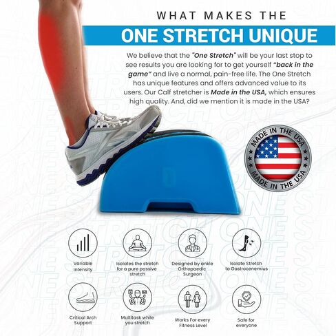 Multitask hands free while you stretch your calves for plantar fasciitis, foot pain, Achilles tendinitis, and more. Made in the USA. (Grey) in Saudi Arabia