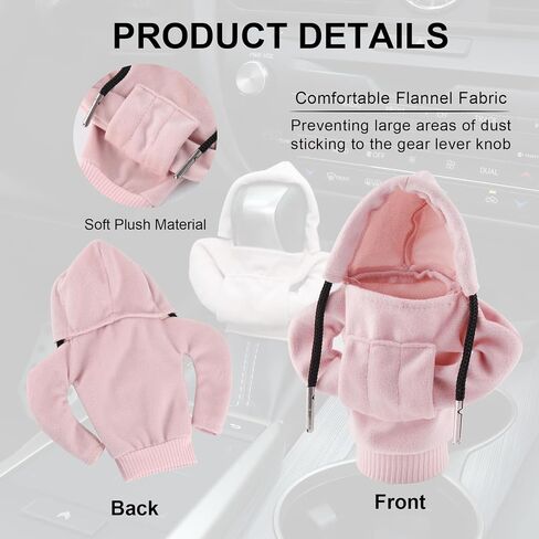 Car Shifter Knobs Cover Hoodie, Car Gear Shift Knob, Cute Hoodie for Car Gear, Automatic Shift Knobs Decoration, Car Interior Accessories (Orange) in Saudi Arabia